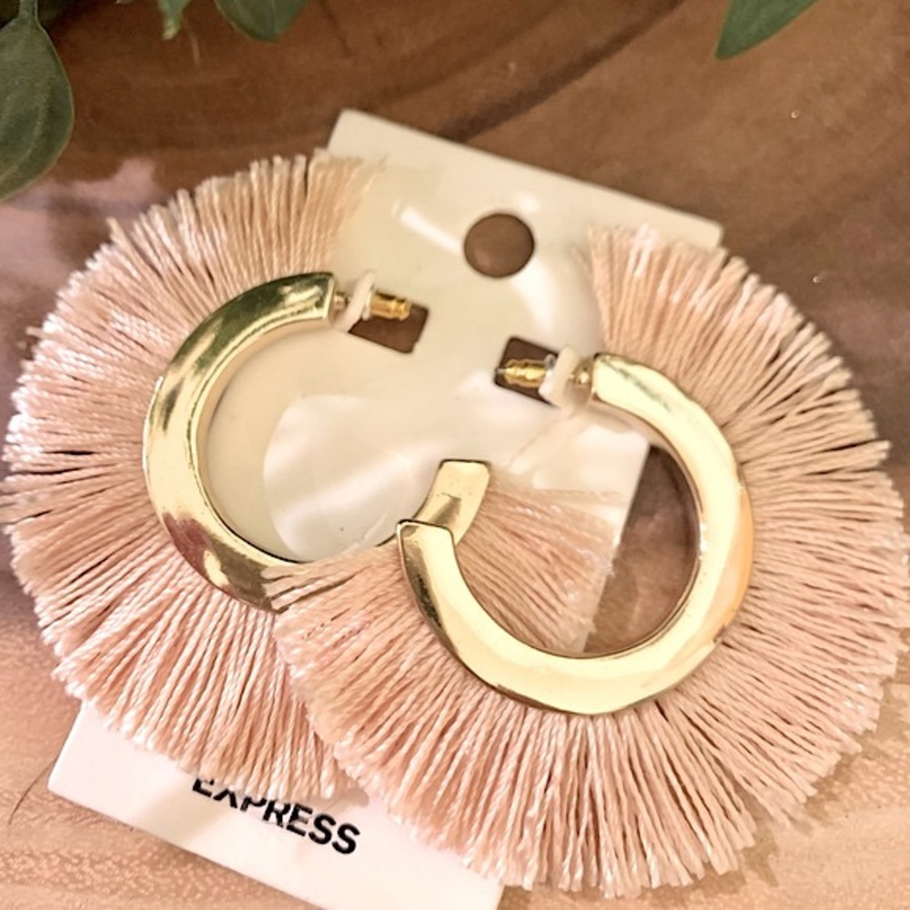 Express Fringe Hoop Earrings